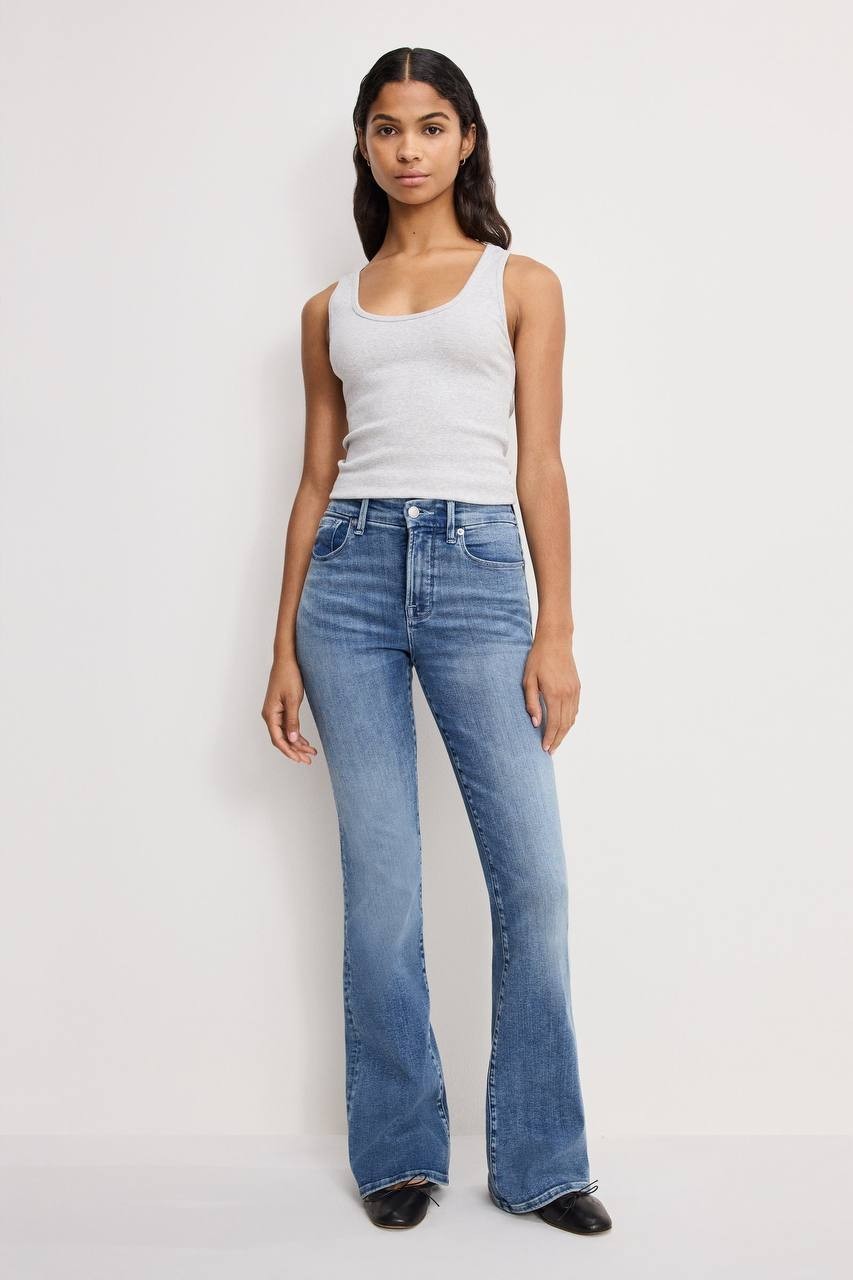 Good American Good Legs Flare Jeans Indigo Size 4 NWT $128