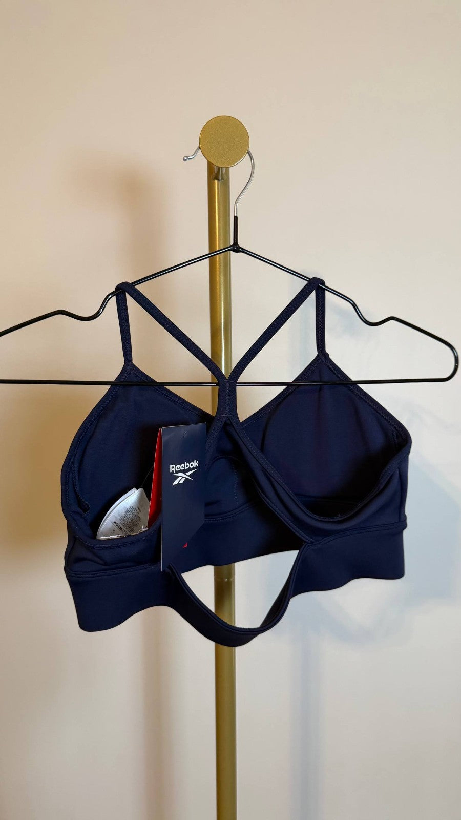 Reebok Women’s Core Strappy Bra Medium Support Navy $35 NWT