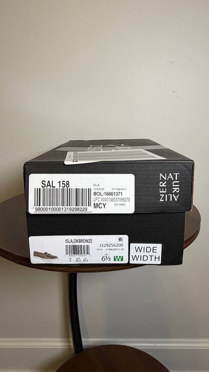 Naturalizer Dark Bronze Faux Leather Loafers 6.5W NIB MSRP $115