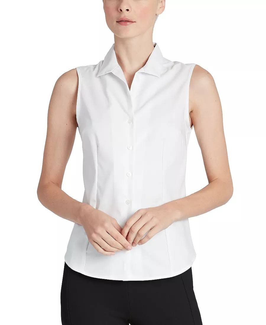 Jones New York Cotton Sleeveless Blouse White SIZE M NWT MSRP$69.50