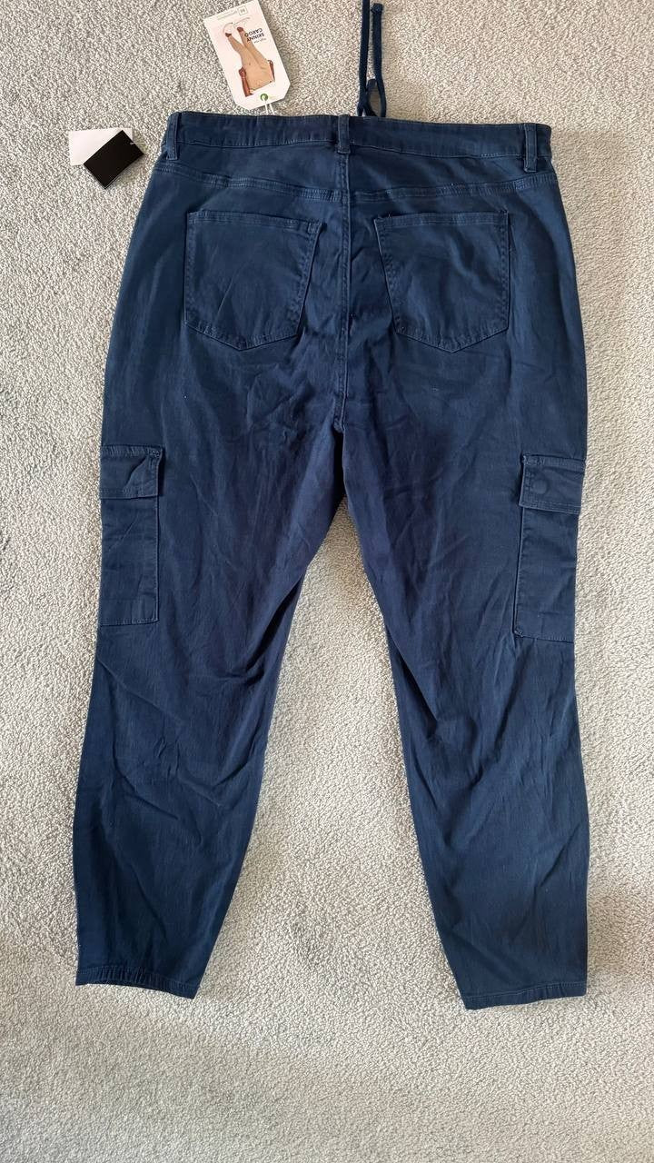 Celebrity Pink Plus Size Cargo Pants 18 Blue High Rise Skinny Pockets NWT