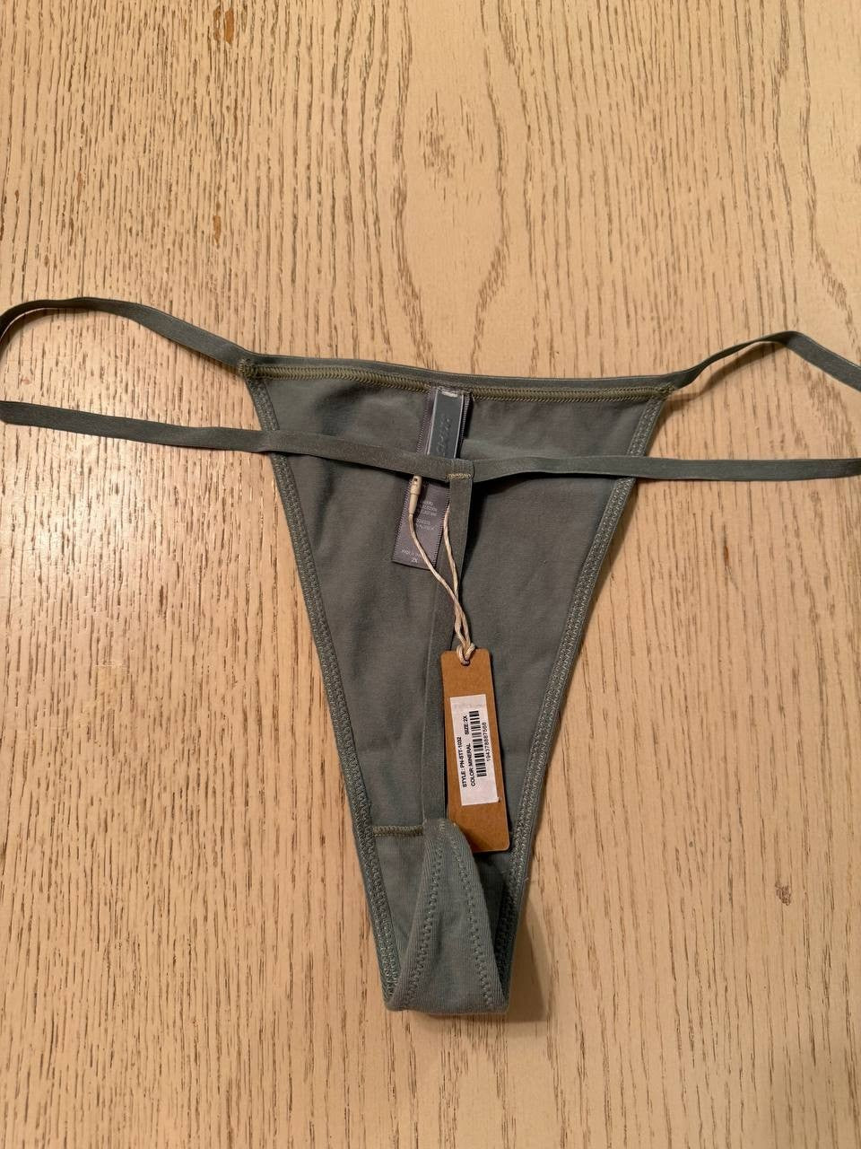 SKIMS Cotton Jersey Dipped Thong Heather Green 2X NWT with Tags Designer