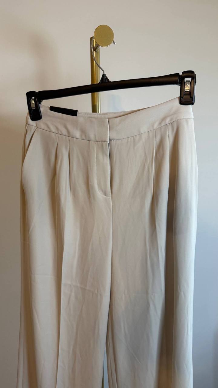 Donna Karan New York High-Waist Wide-Leg Pants Turin Beige 0 $139 NWT