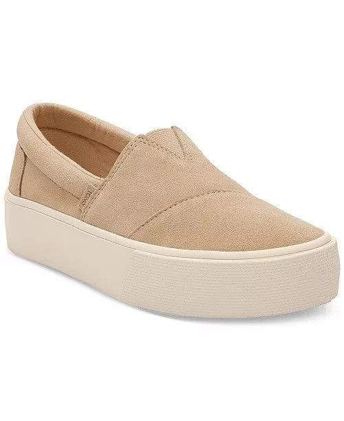 TOMS Alpargata Platform Flats – Size 11W –Oatmeal–New Without Box-Minor Dirt-$79