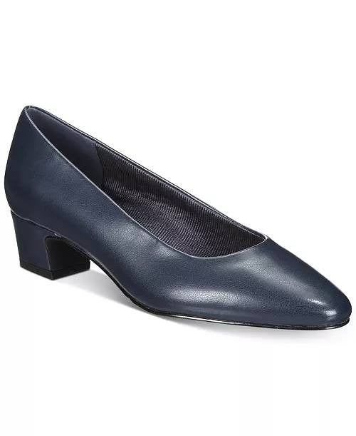 Easy  Street  Kitten  Heel  Pumps  Navy  9W  New  $70