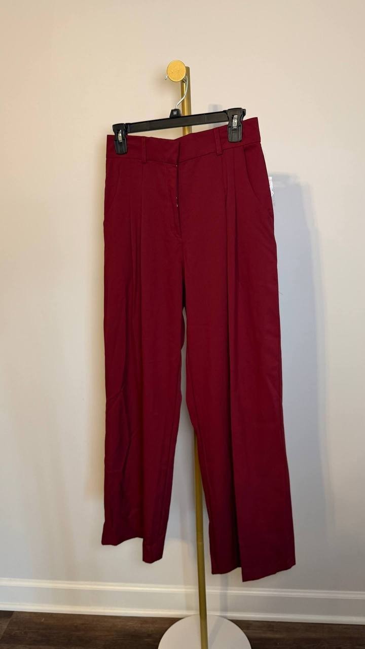 Bar III Petite Wide‑Leg Pants Cherry Pie 4P NWT $59.50