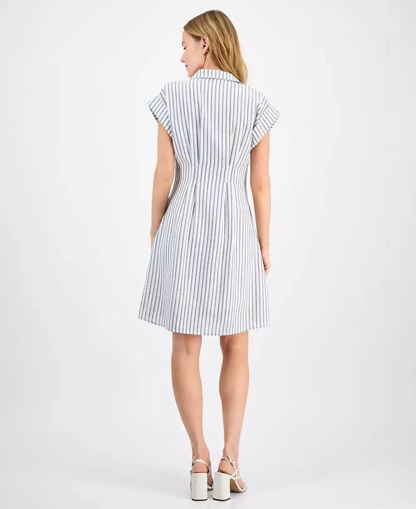 Julia Jordan Striped Cap‑Sleeve Button‑Front Dress – Size L – NWT – $129