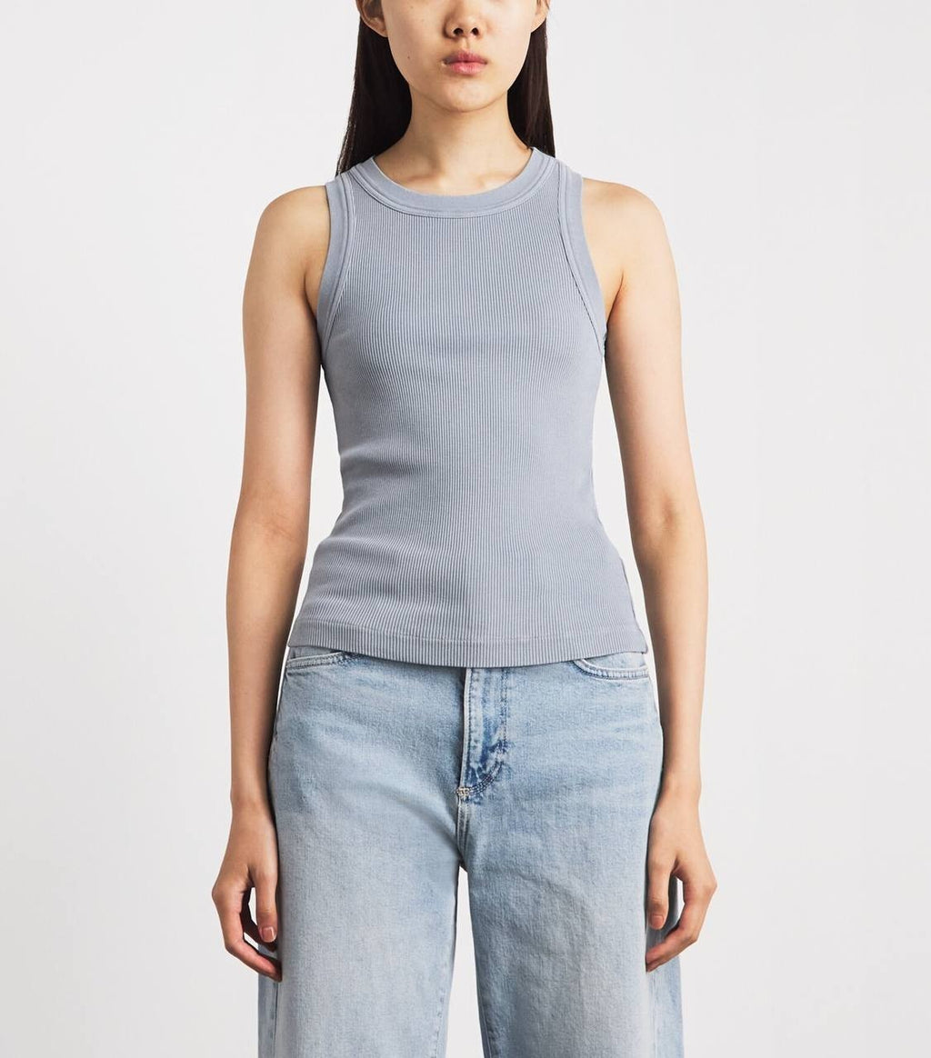 Citizens of Humanity Ribbed Isabel Tank Top S Blue Grey NWT $145