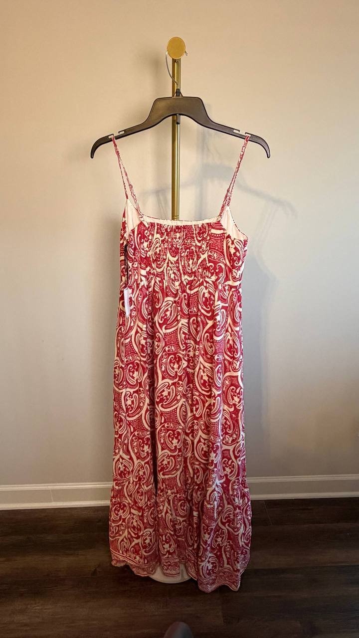 1.STATE Printed Sleeveless Maxi Dress White/Red M NWT $139