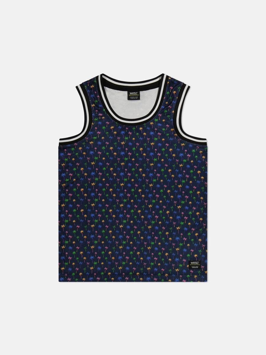 WeSC Men’s Micro Palm Basketball Tank Top Black L $49 NWT