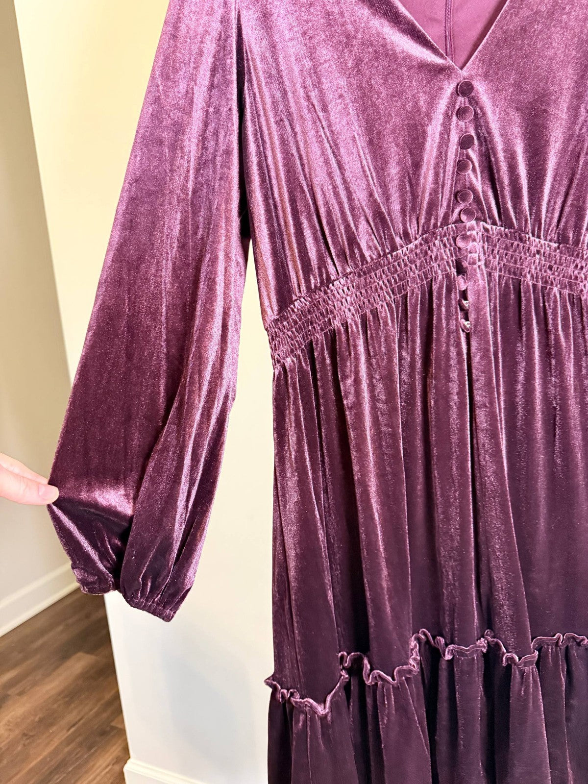 Taylor Velvet V‑Neck Smocked‑Waist Dress NWT Sizes 6/8/16 – Holiday Party Velvet