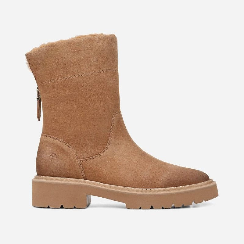 Naturalizer Sense Booties 8M Tan Suede Weather‑Resistant Almond Toe NIB msrp$245
