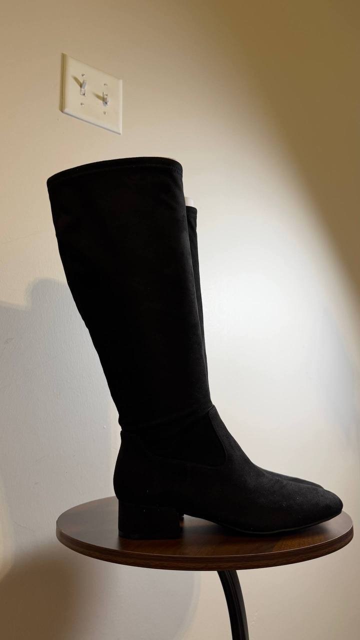 Easy Spirit Danilyn Boots 6M Black Textile Square Toe Block Heel NIB msrp$159