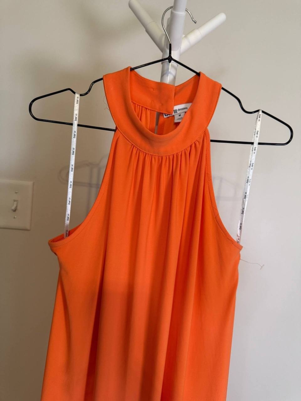 Bar III Women’s Knit High‑Neck Maxi Dress – Orange – Size M – Good Condition