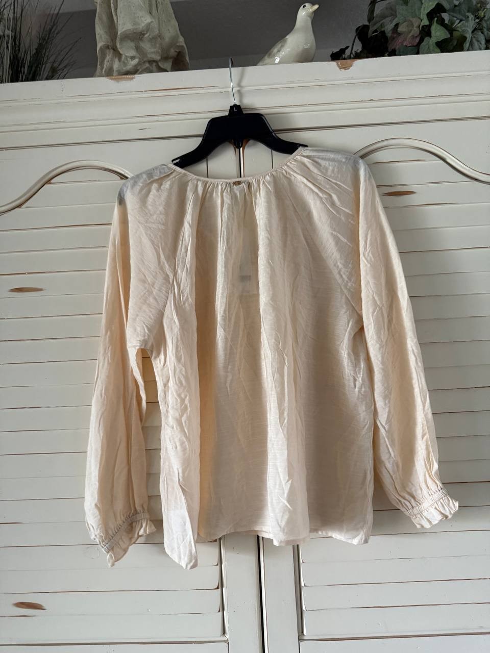 Sam Edelman Kelsie Beaded Blouse - Mother of Pearl, Size S, NWT, Raglan