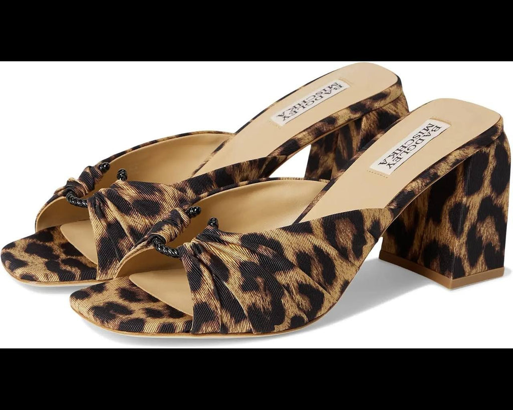 Badgley  Mischka  Mule Pumps  Leopard  9.5  New  $295