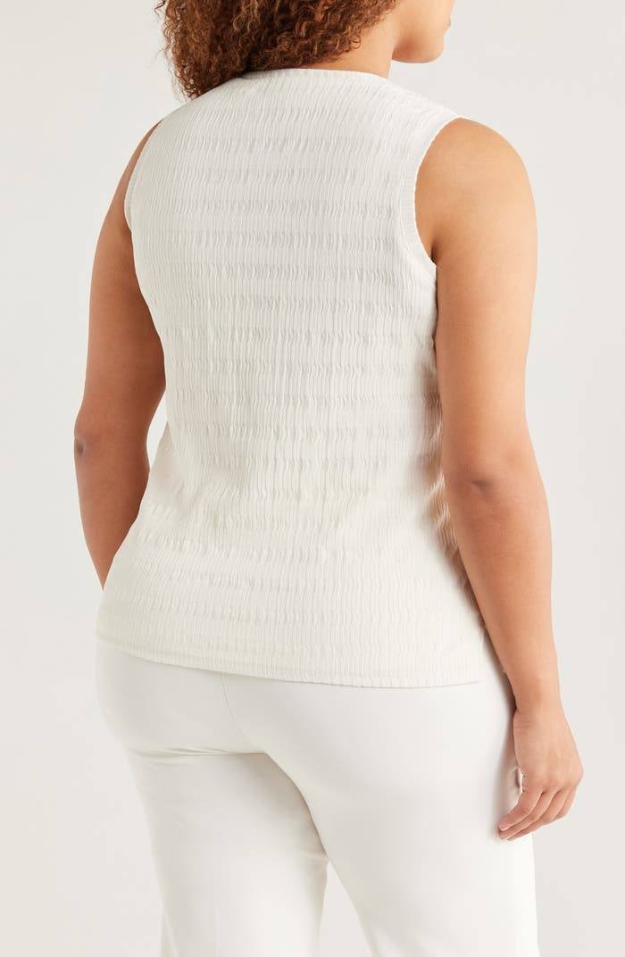 Anne Klein Pucker Wave Sweater Tank – Plus 1X – NWT – $69