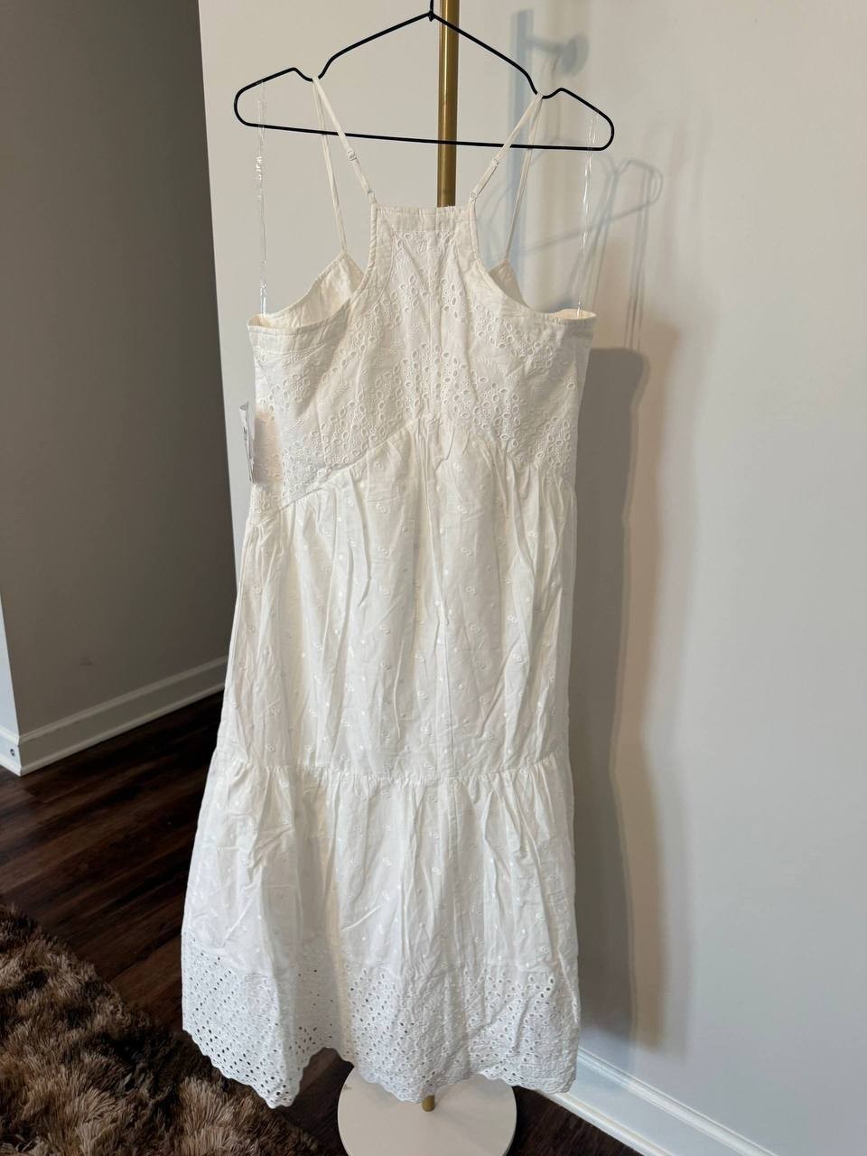 And Now This Petite Eyelet Tiered Maxi Dress White PL NWT Cotton MSRP$79.50