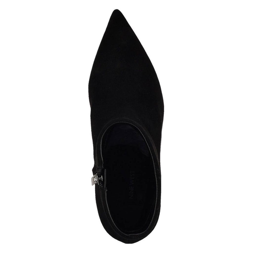 Nine West Savie Women’s Block Heel Ankle Booties Black 8M Suede $169 NWB