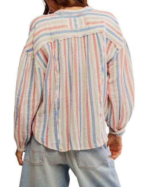 We The Free Valley Stripe Double Cloth Button‑Up Shirt – Ivory – S – NWT – $128