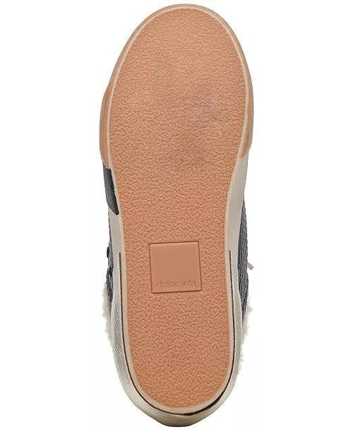 Dolce Vita Zantel Slip‑On Mule Sneakers Black Faux Fur Women’s 9.5 NWB $125