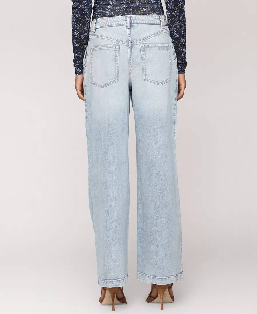 Avec Les Filles Pleat‑Front Wide‑Leg Jeans Blue Size30 NWT msrp$129
