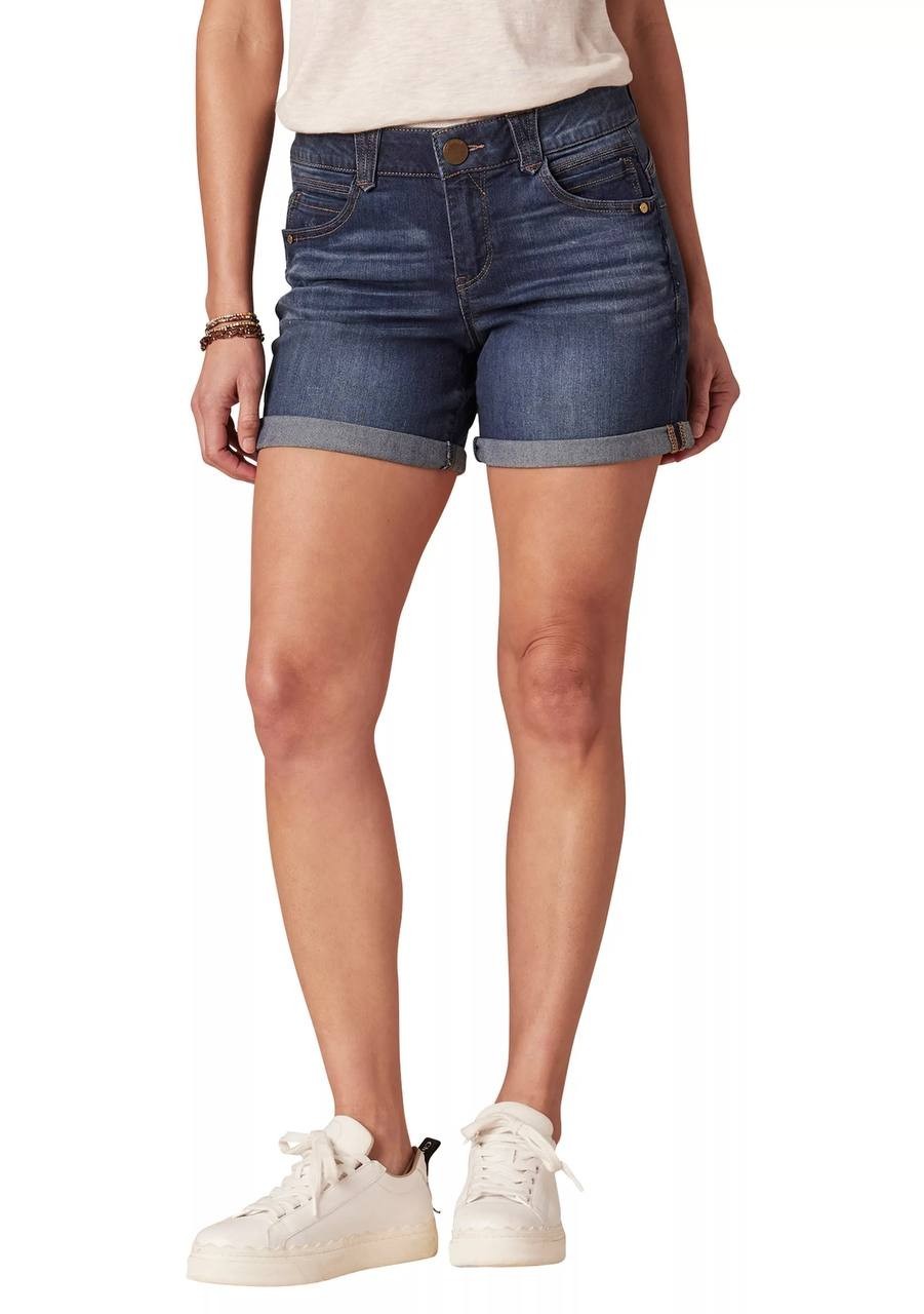 Democracy 5" Denim Roll Cuff Shorts Blue 2 NWT $68