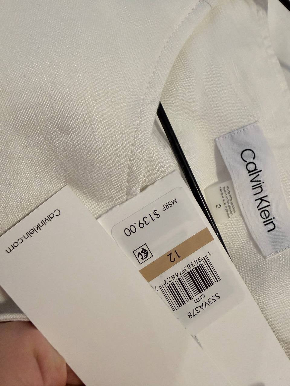 Calvin Klein Linen Blend Vest – Cream – Size 12 – NWT – $139