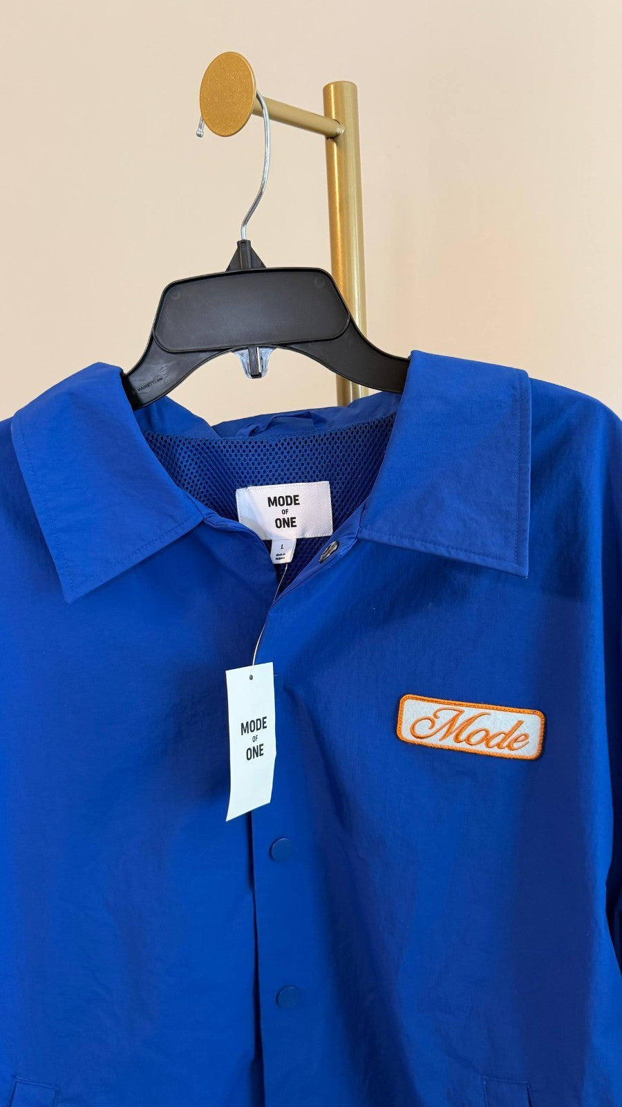 Mode of One Men’s Nylon Ripstop Coaches Jacket Blue XXL  NWT