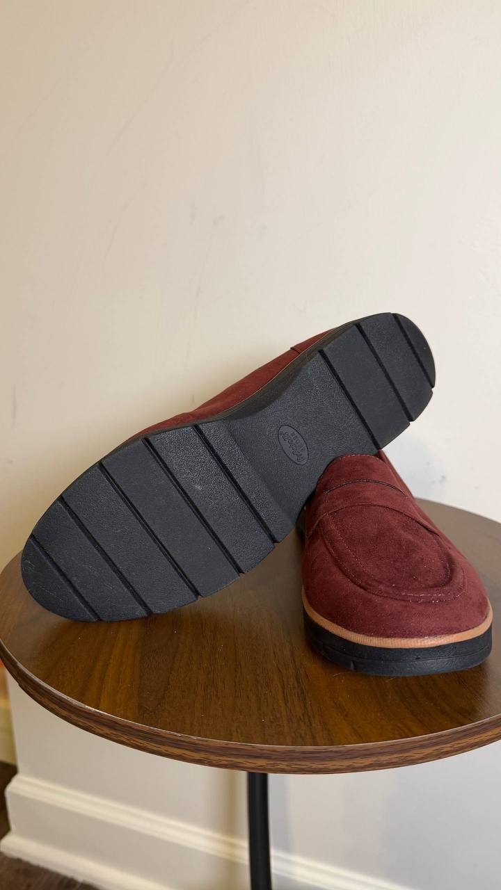 Dr. Scholl’s Women’s Nice Day Lug Sole Loafers Wine 7.5 New With Box $95