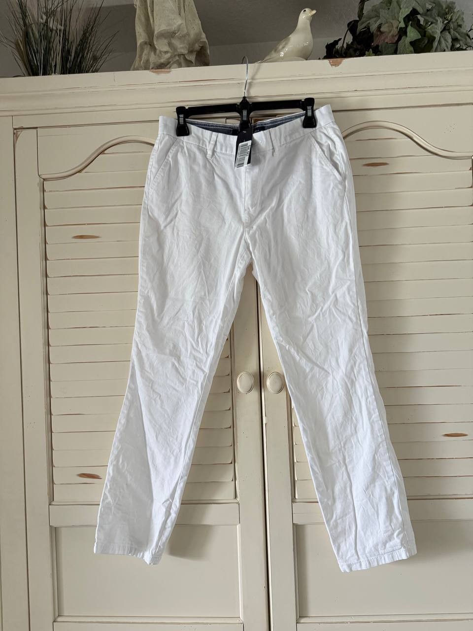 Tommy Hilfiger Hampton Chino Pants White Women Size 6 NWT Stretch Cotton