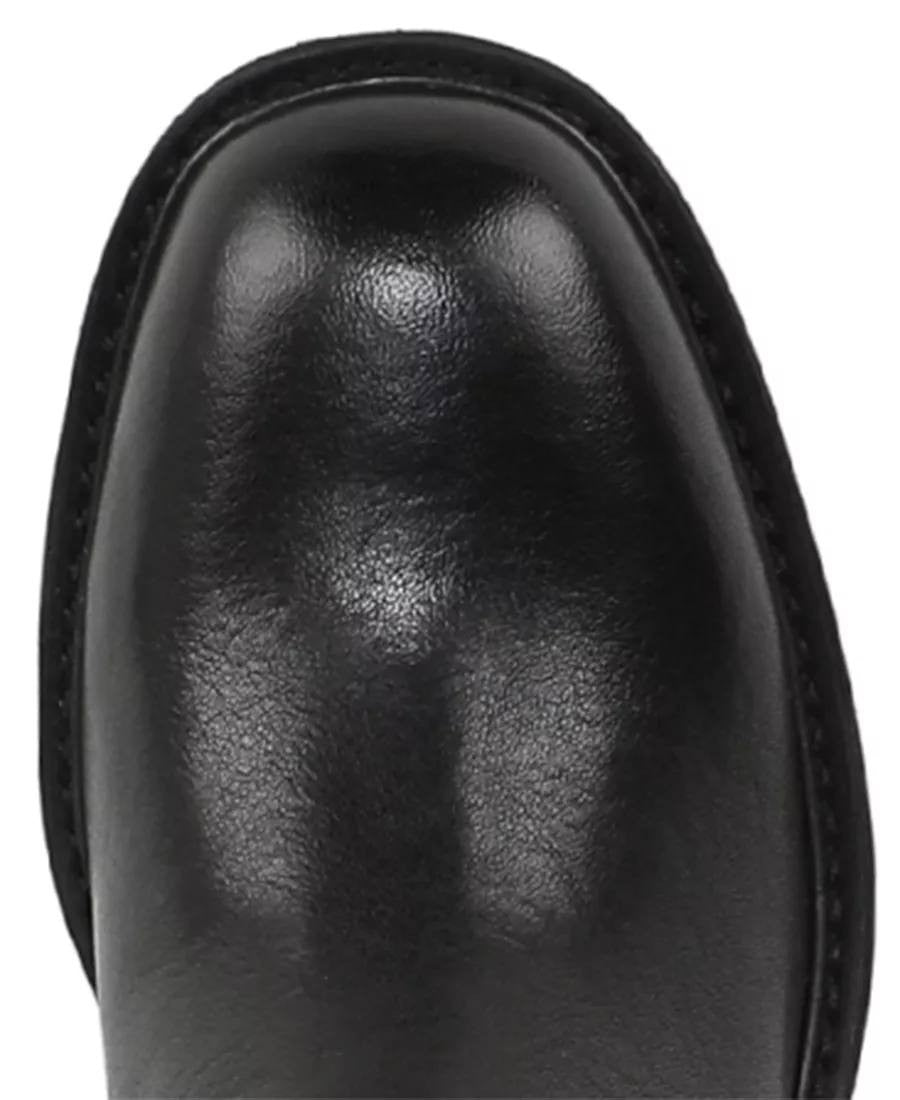 Franco Sarto Niva Boots 11M Black Leather Tall Round Toe Zip New In Box msrp$270