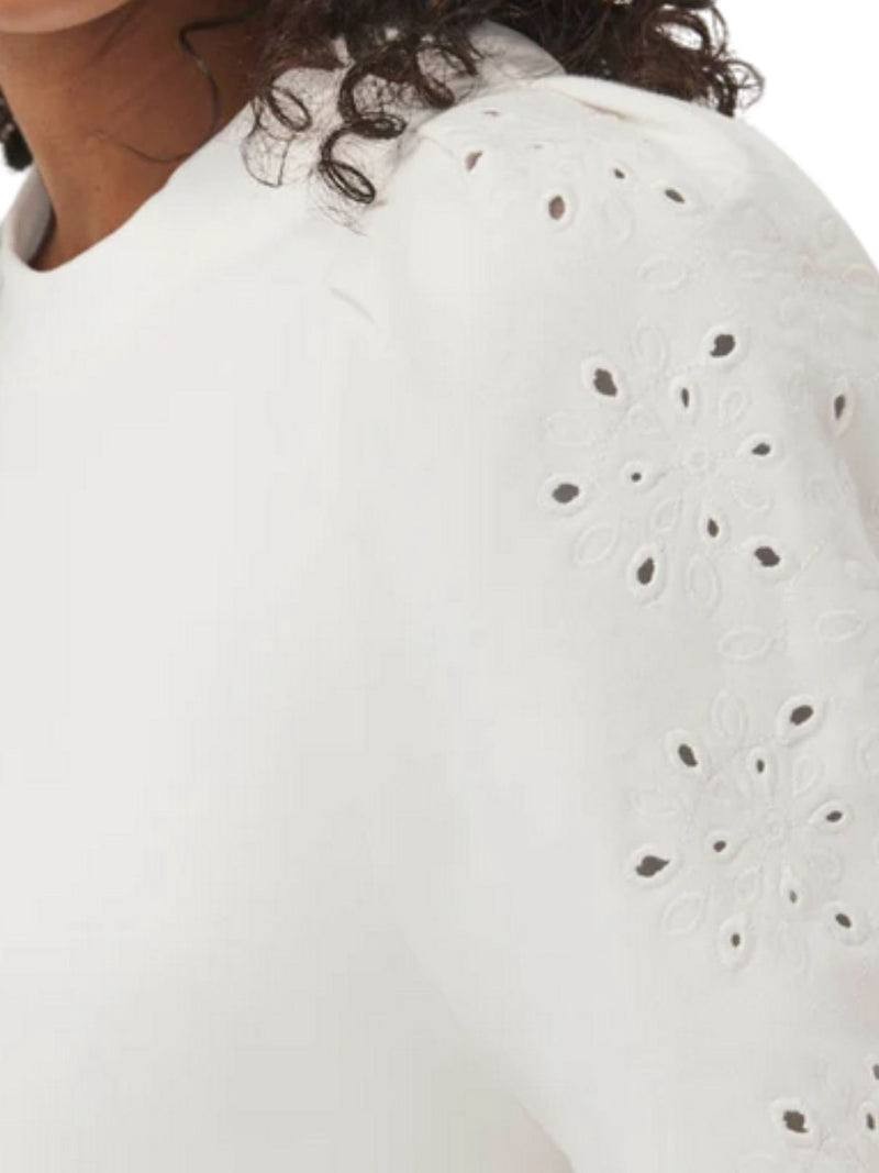 Splendid “Rory” Embroidered Sweatshirt – Size XS – Pre‑Owned – White – $138