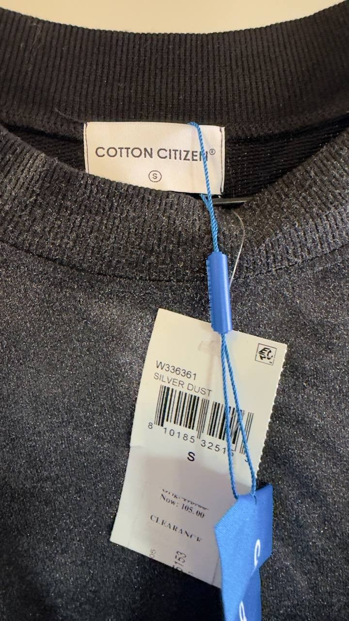 Cotton Citizen Roma Crewneck Sweatshirt Silver Dust S NWT $255