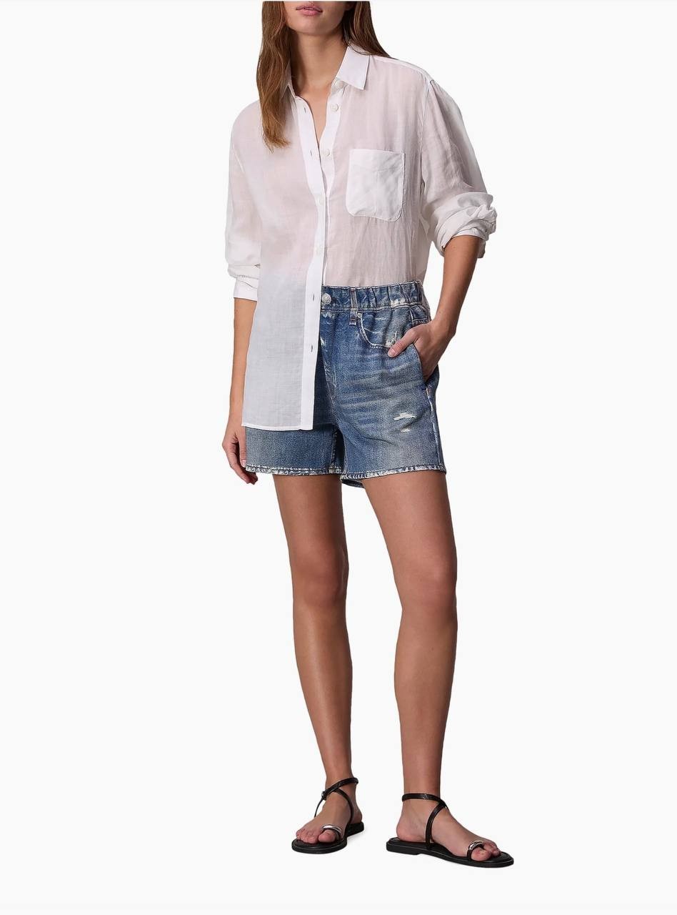 Rag & Bone Miramar Cotton Walking Shorts Mid Wash S/P NWT $108