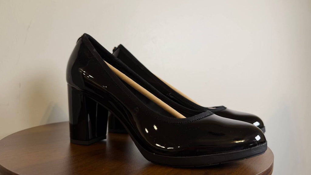 Anne Klein Block Heel Pumps 7.5M Black Patent New in Box  MSRP 89$