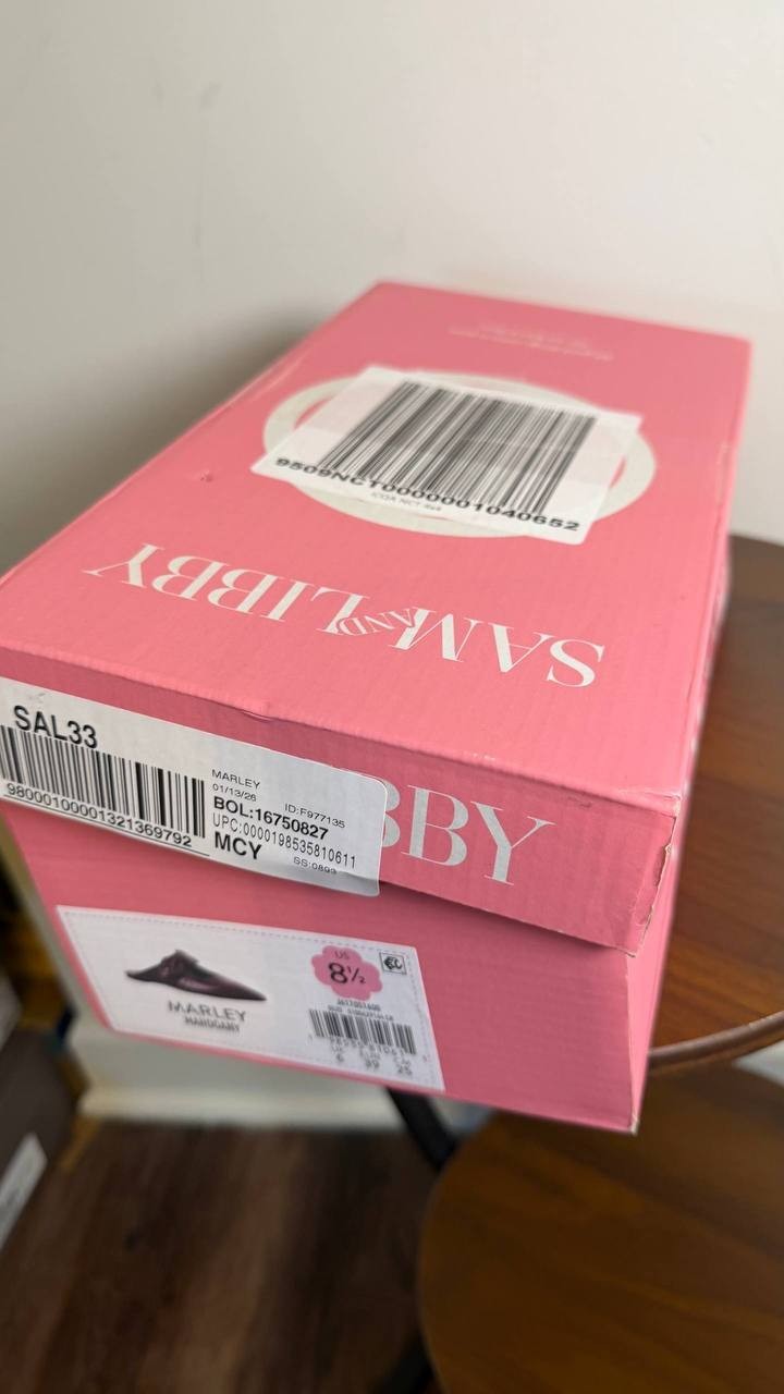 Sam & Libby Marley Mules 8.5 Mahogany Pointed Toe Bow Slip‑On NIB msrp$70