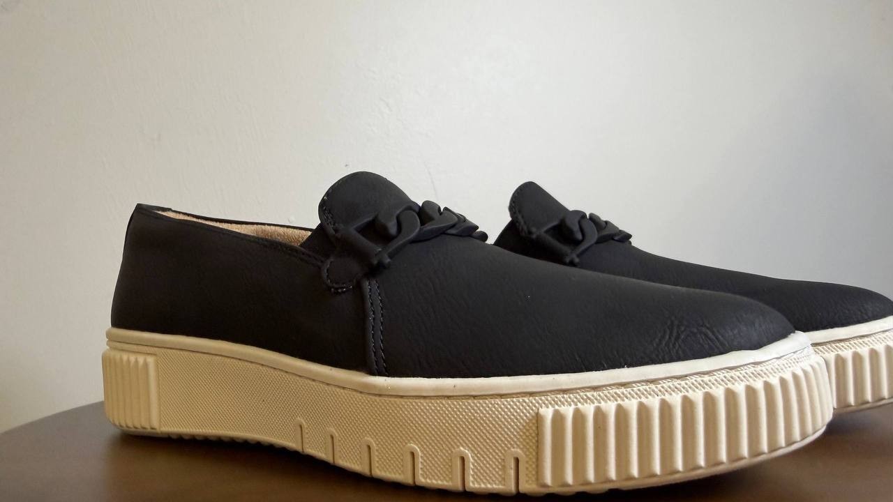 Naturalizer Trish Sneakers 6.5M Black Faux Leather Slip‑On Comfort NIB msrp$110
