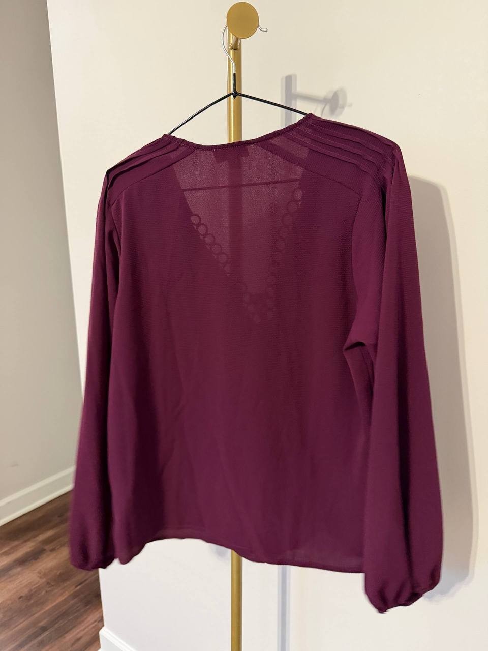 CeCe Circular Trim Pin‑Tuck Long‑Sleeve Top Pink Size XL NWT msrp$79