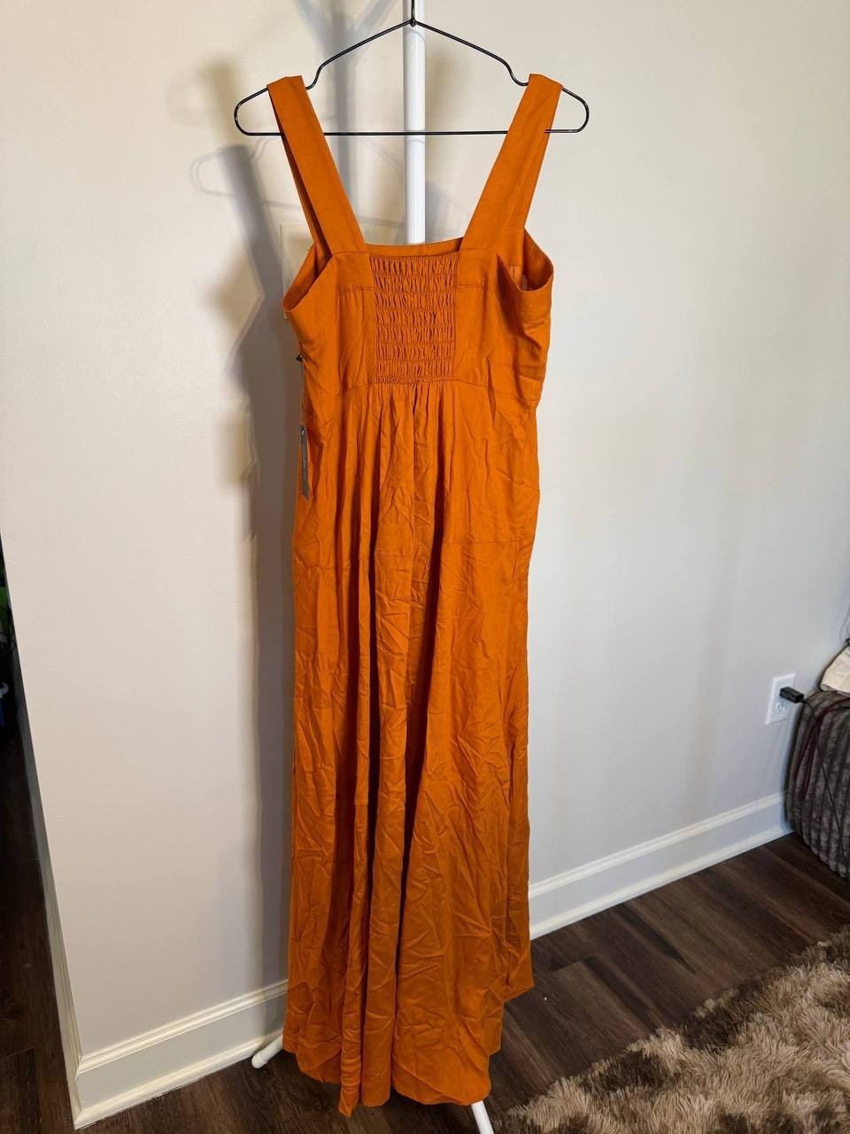 Guess Mustard Square-Neck Maxi Dress -Orange– Size S – NWT
