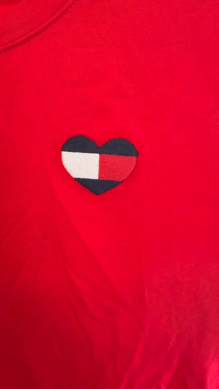 Tommy Hilfiger Women’s Heart Flag Graphic T‑Shirt Red S NWT $39.50
