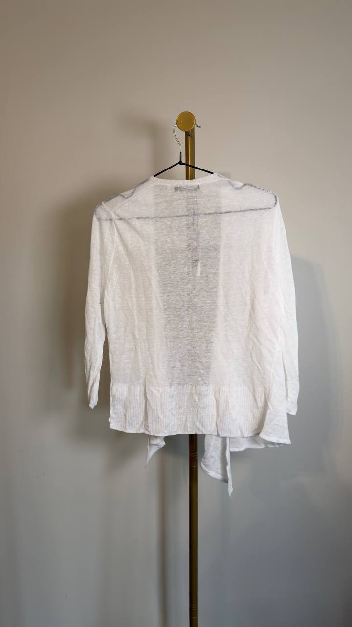 NIC+ZOE Lightweight Four‑Way Convertible Cardigan Paper White PL NWT $108