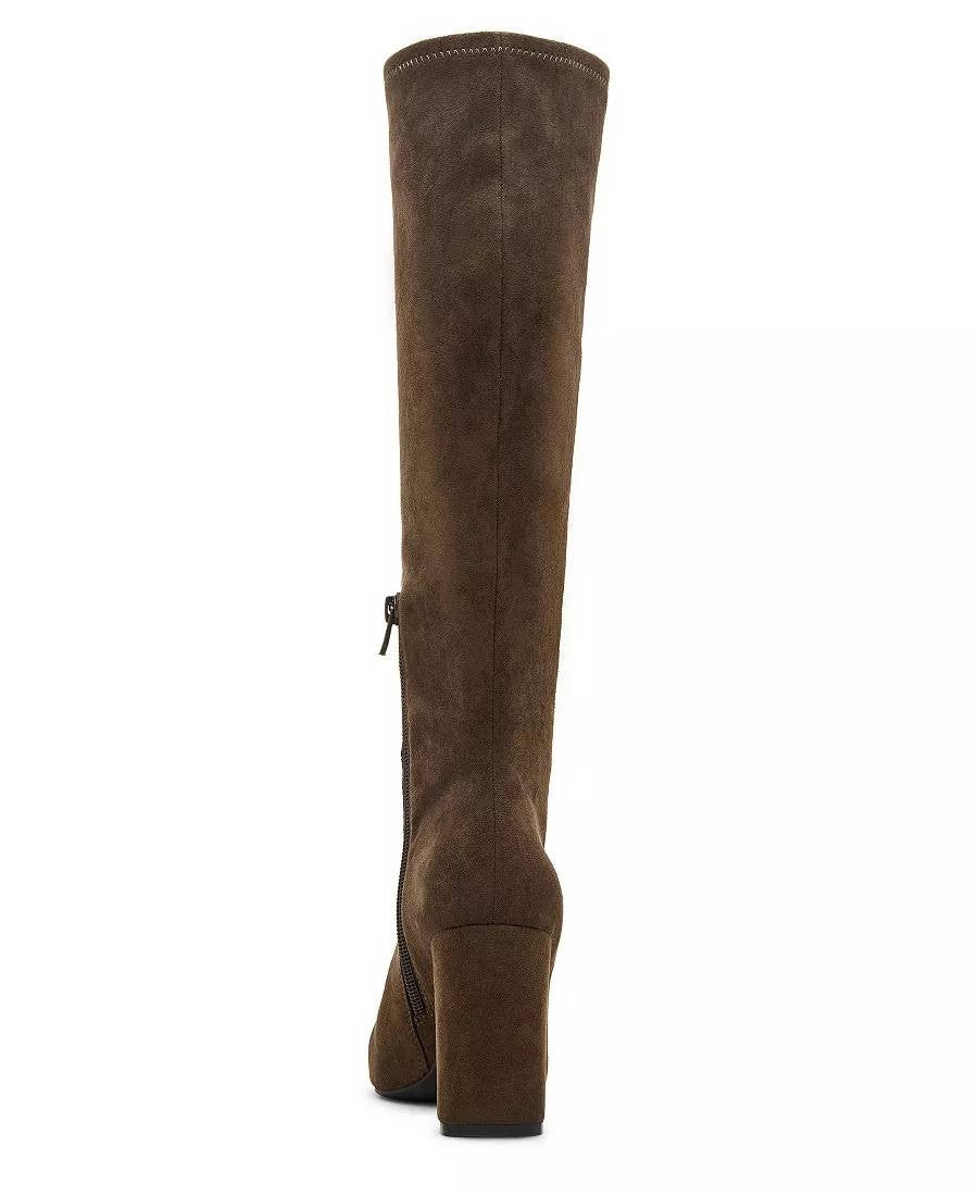 Madden Girl Wisee Boots 8.5 Olive Microsuede Knee‑High Block Heel New In Box $99