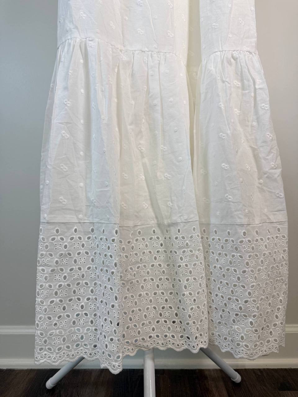 And Now This Petite Cotton Eyelet Tiered Maxi Dress – White –Size PS–NWT-MSRP$79