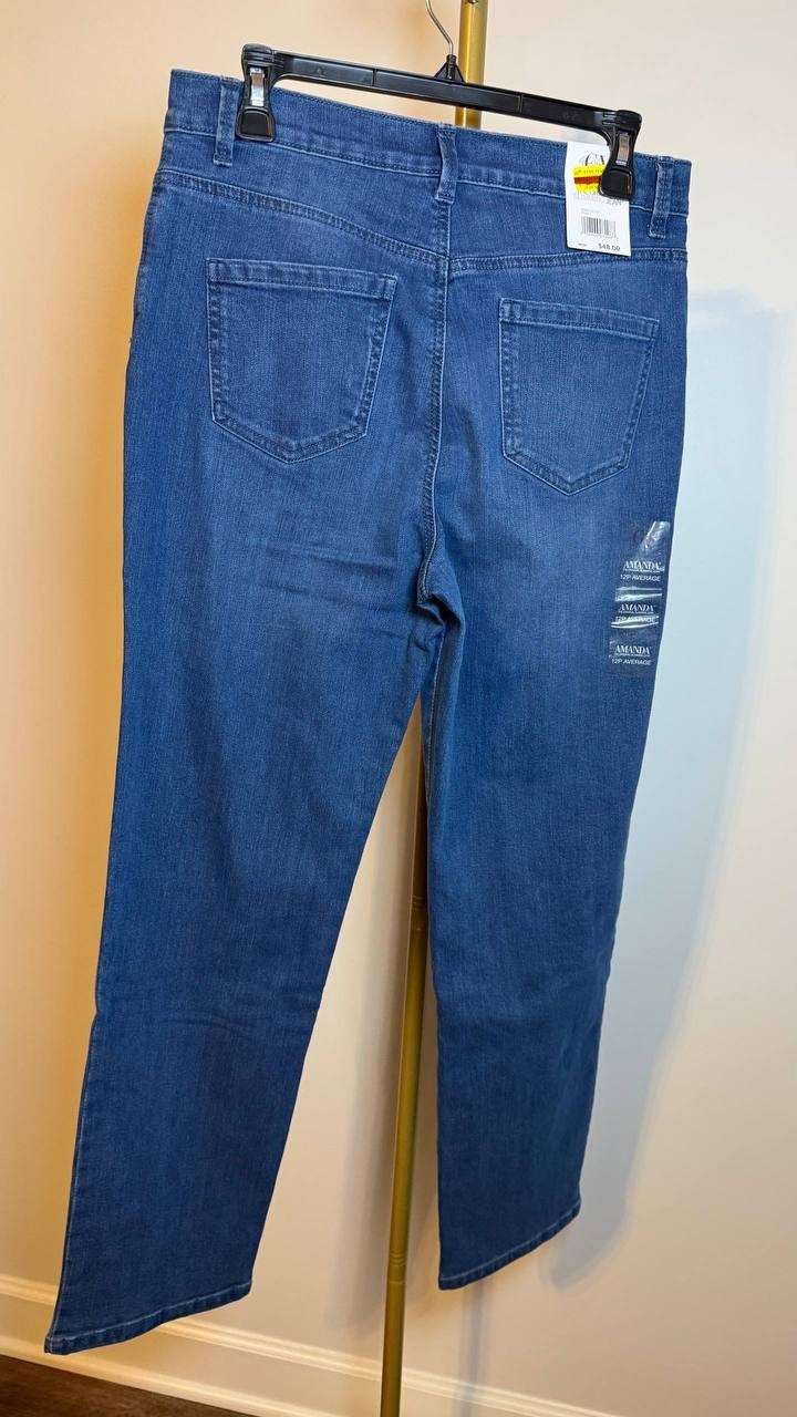 Gloria Vanderbilt Amanda Classic Straight Jeans Frisco 12P NWT $48