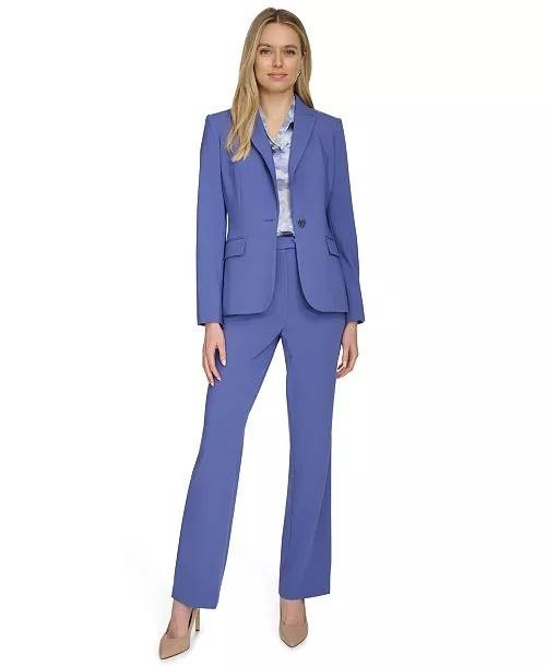 Calvin Klein One‑Button Notched‑Collar Blazer Blue 4 NWOT $159