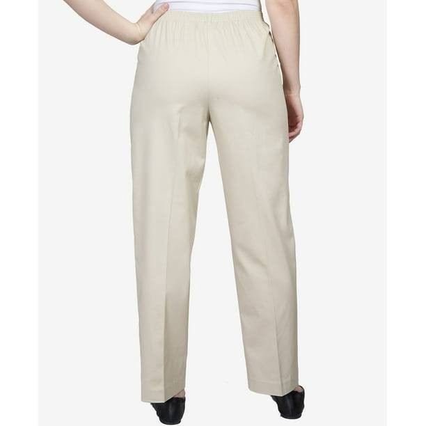 Alfred Dunner Petite Soft Twill Mid‑Rise Straight‑Leg Pants – Size 14 – NWT