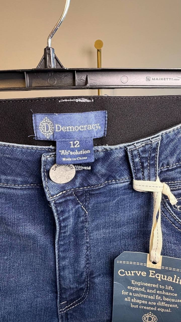 Democracy 5" Denim Roll Cuff Shorts Blue 12 NWT $68