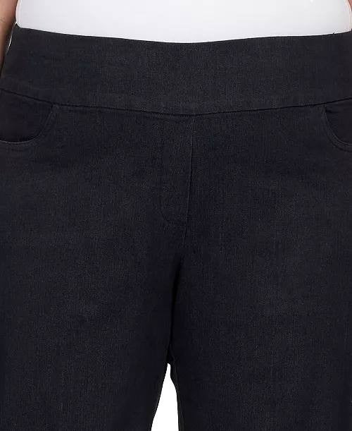Alfred Dunner Missy Classics Proportioned Short Pant Black 12P NWT $59.50