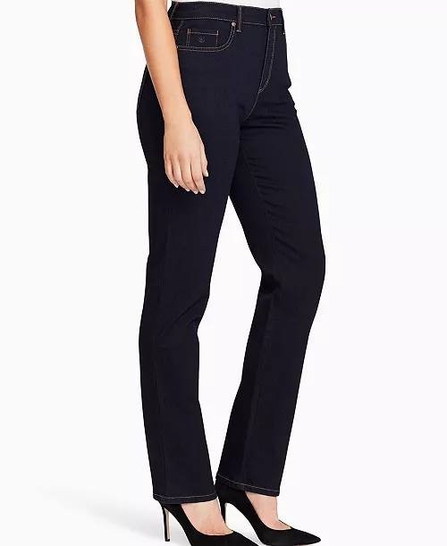 Gloria Vanderbilt Amanda Classic Straight Jeans Rinse Noir 12 NWT $52